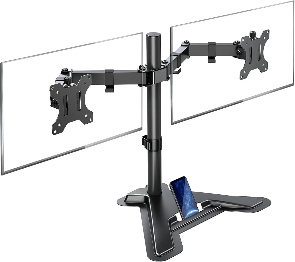 PISKEKAT PISKEKAT MU1002 Dual Monitor Stand Freestanding 27 inch VESA 75x75 100x100mm server rack — product photo