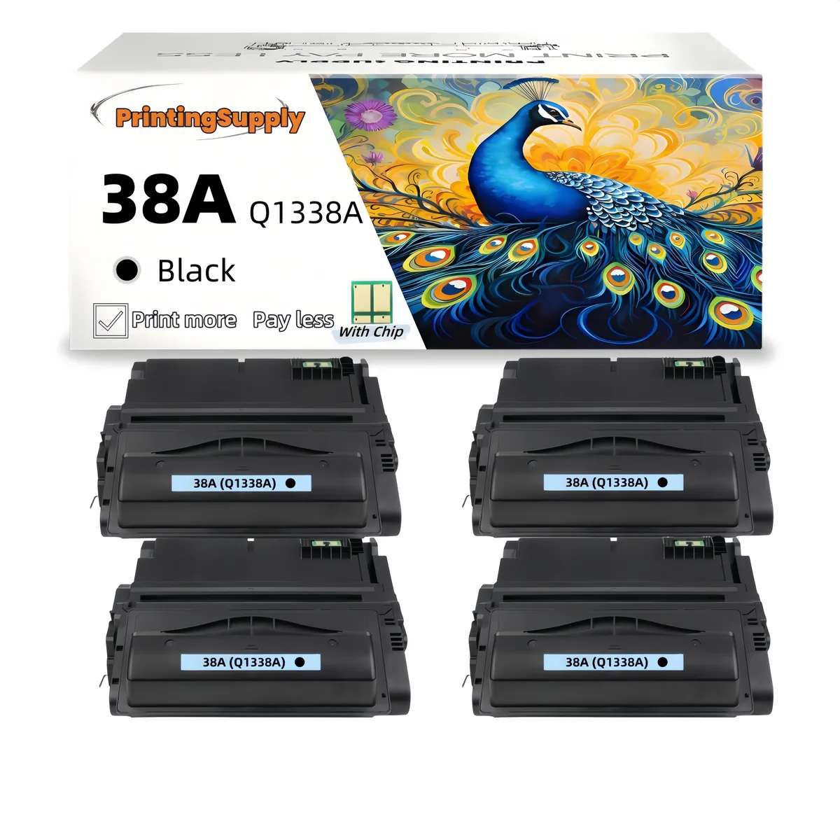 Aster Graphics Inc Aster Graphics Inc 38A Q1338A 4 Pack Black Toner Cartridge — product photo
