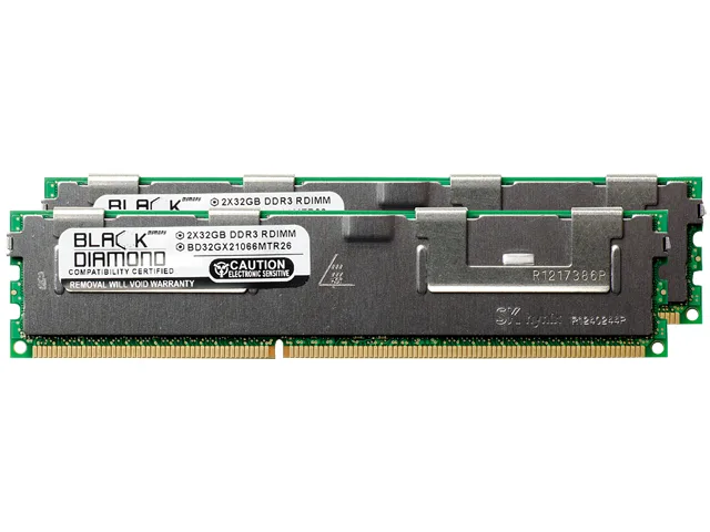 Black Diamond Memory Black Diamond Memory BD32GX21066MTR26 64GB (2 x 32GB) DDR3 1066 ECC Registered server RAM — product photo