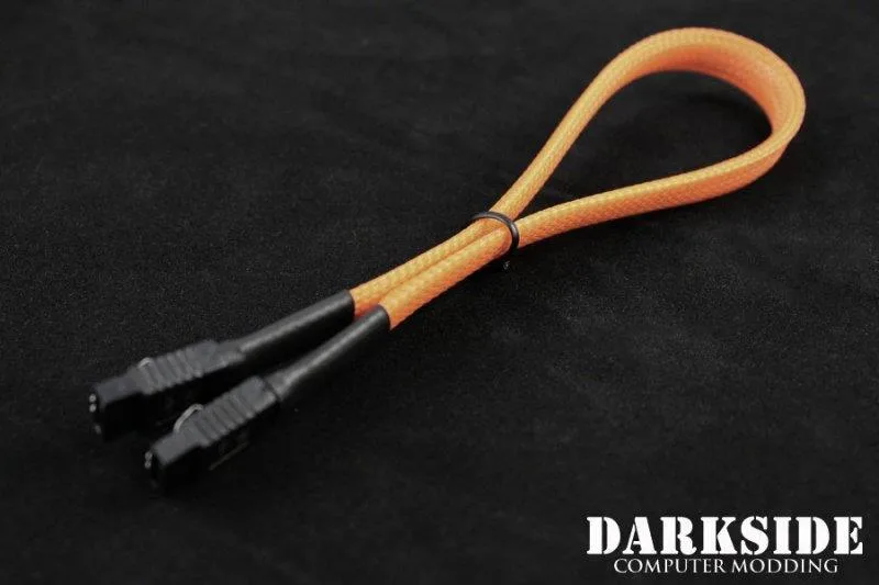 Darkside Computer Modding Darkside Computer Modding 30 cm SATA 3.0 180° to 180° Data Cable with Latch UV Orange — product photo