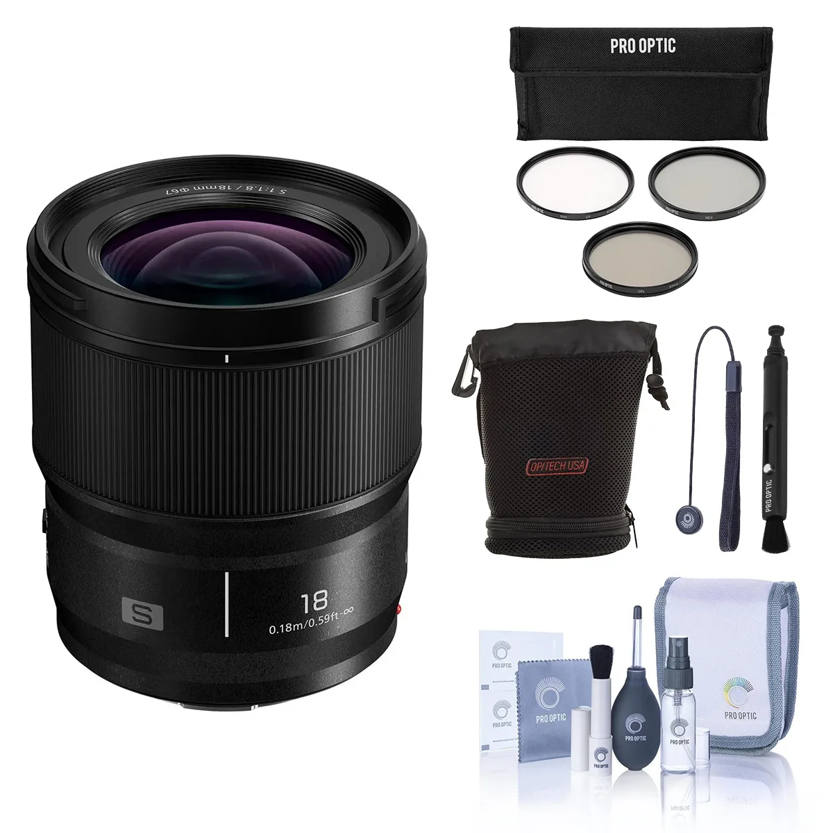 Panasonic Panasonic LUMIX S 18mm f/1.8 Lens Bundle camera lens — product photo