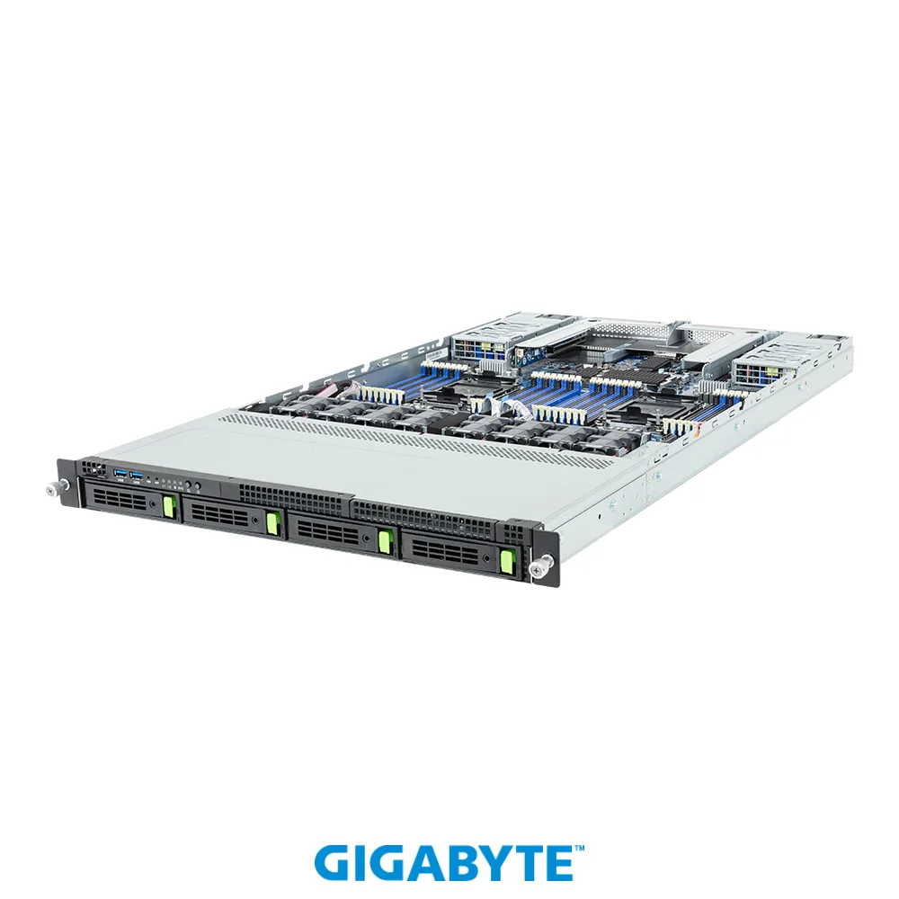 GIGABYTE GIGABYTE R184-S90-AAV1 barebone server 1U dual Xeon 6 4-bay Gen5 NVMe/SATA/SAS-4 32 DIMM — product photo
