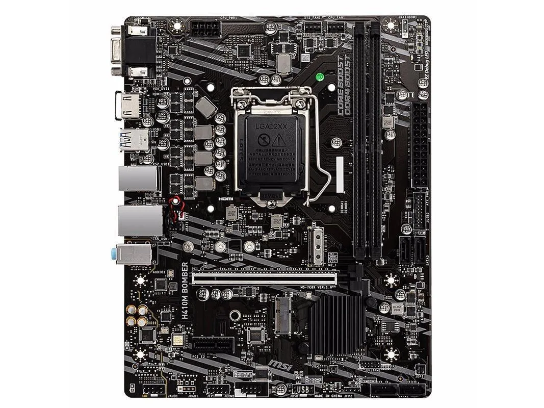 MSI MSI H410M BOMBER Intel motherboard LGA 1200 DDR4 64GB Micro ATX — product photo