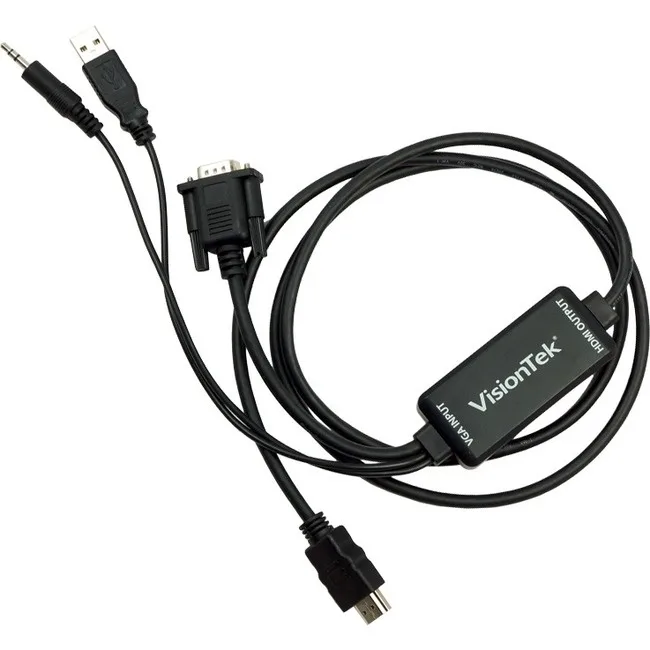 VisionTek VisionTek 900824 1.5 m VGA to HDMI Active Cable 4.92 ft 3.5 mm Audio 1080p — product photo