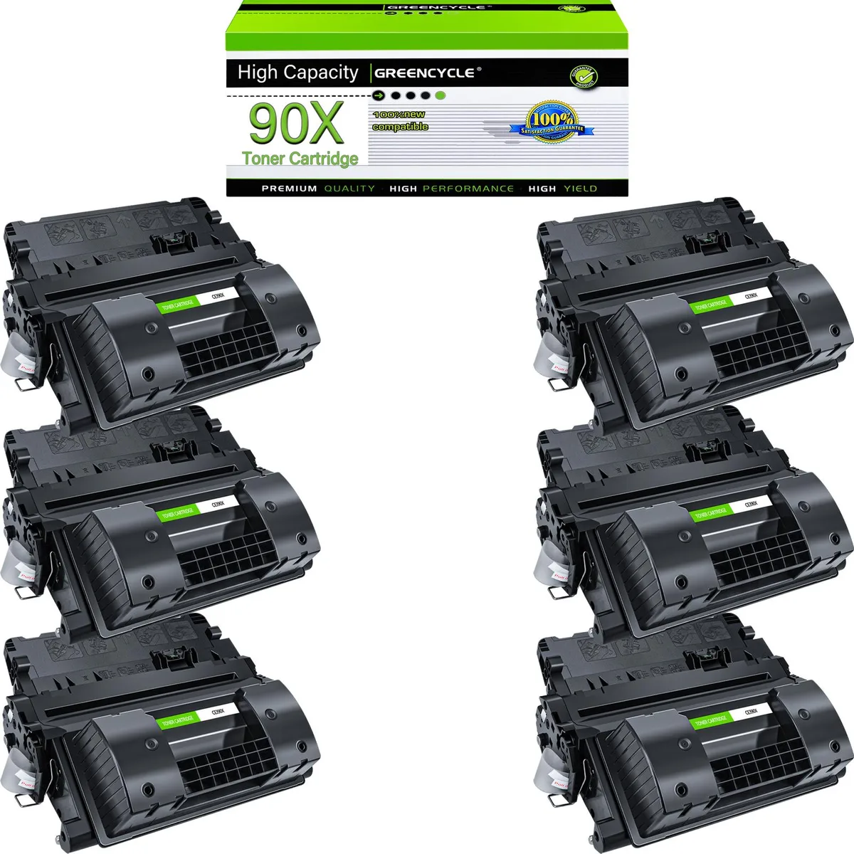 GREENCYCLE GREENCYCLE CE390X 90X Black Toner Cartridge 6 Pack — product photo