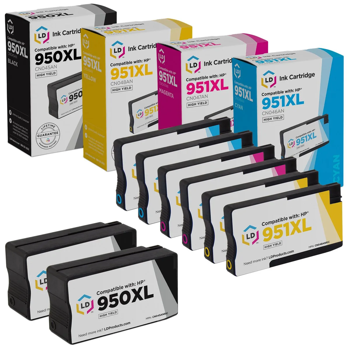 LD Products LD Products HP 950XL/951XL 8-Pack (2Bk/2C/2M/2Y) ink cartridge — product photo
