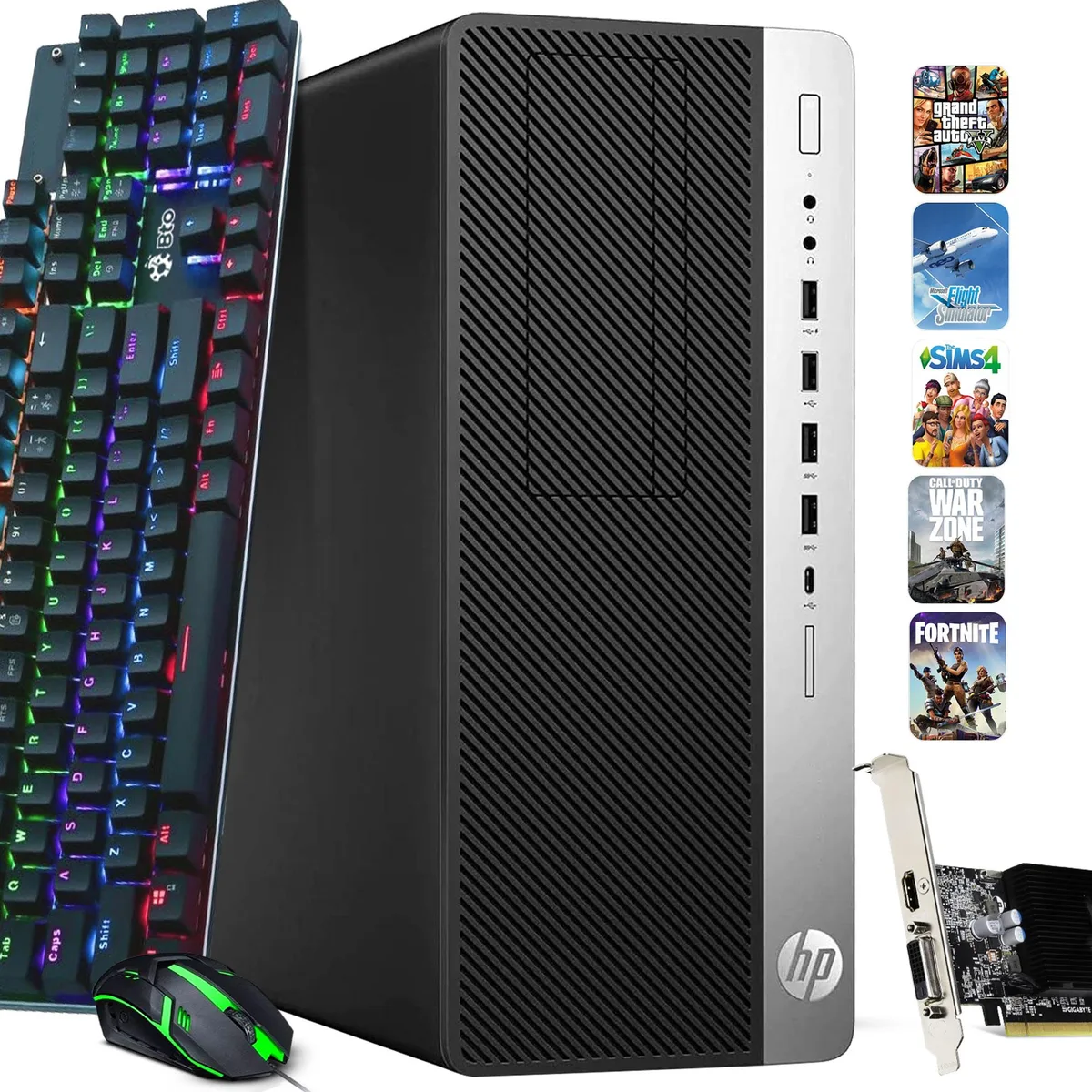 HP HP G4 ProDesk Gaming Desktop PC Intel Core i5-8500 16GB DDR4 1TB SSD GTX 1660 SUPER Windows 11 Pro — product photo