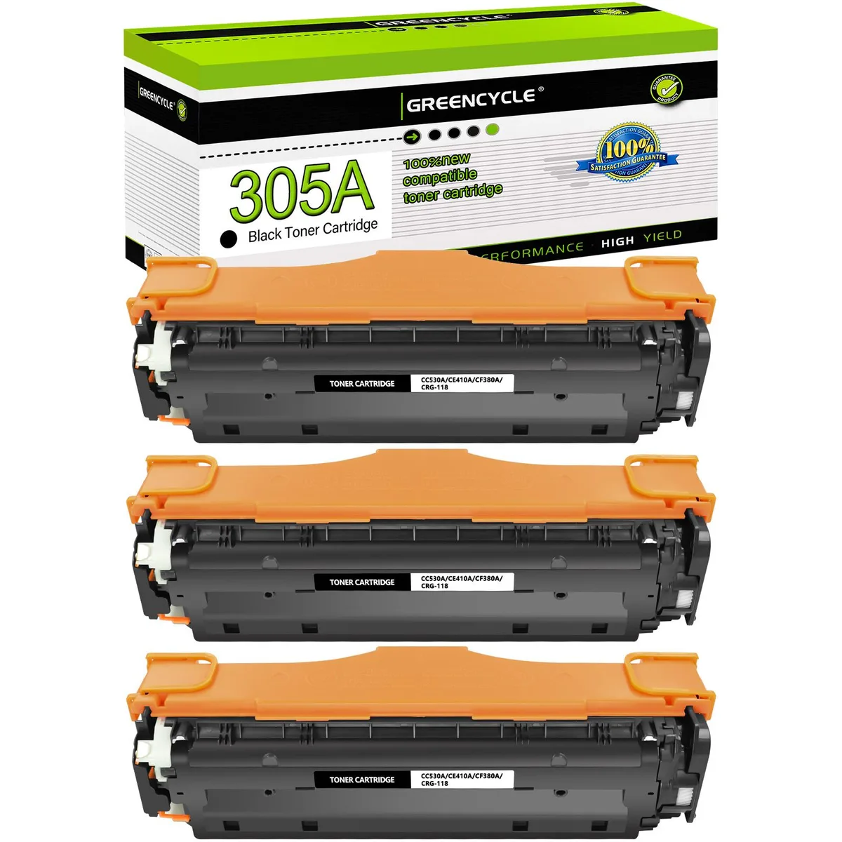 GREENCYCLE GREENCYCLE 305A Black Toner Cartridge 3 Pack — product photo