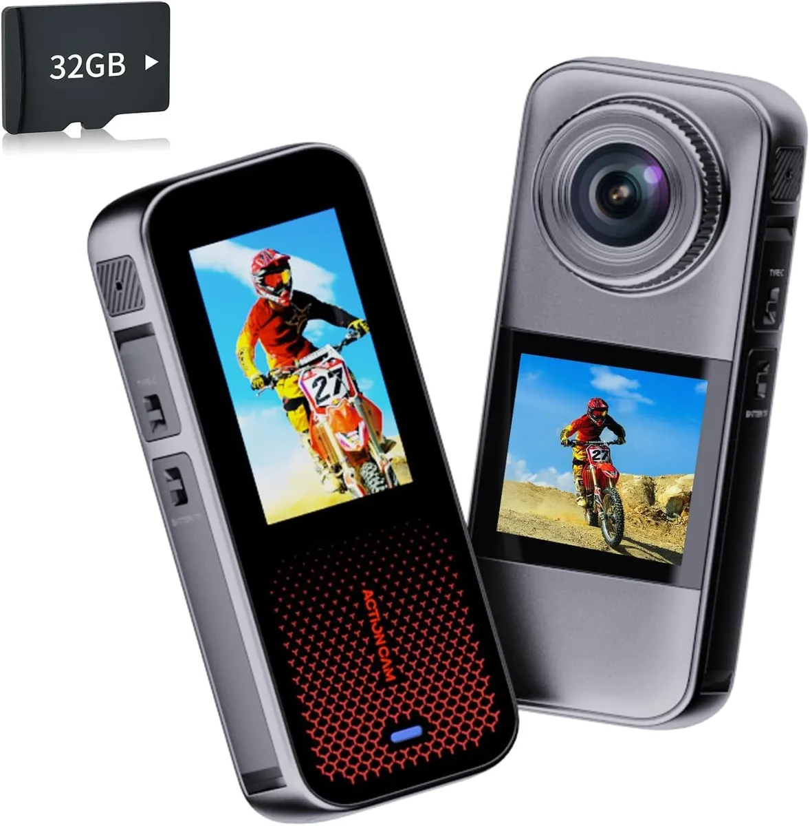 Xilecam HC09 Dual Screen Action Camera 1080p Metallic Gray — product photo