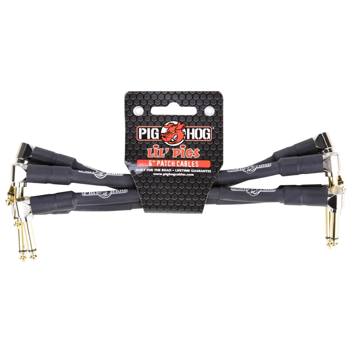 PigHog Cables PigHog Cables Lil Pigs 6-in 1/4-in Right-Angle Patch Cables 4-Pack — product photo