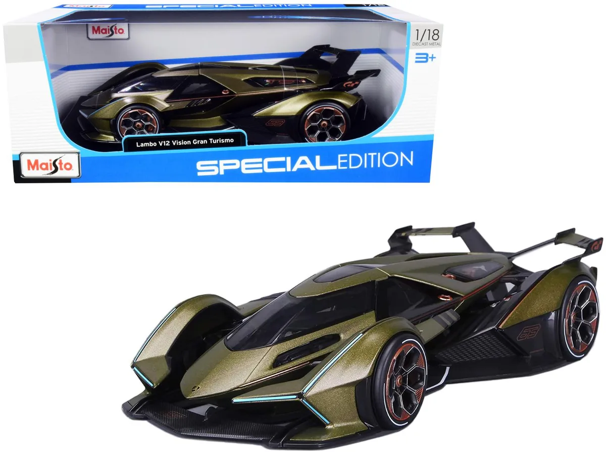 Maisto Maisto Lamborghini V12 Vision Gran Turismo Matt Green Metallic 1/18 Diecast Car — product photo