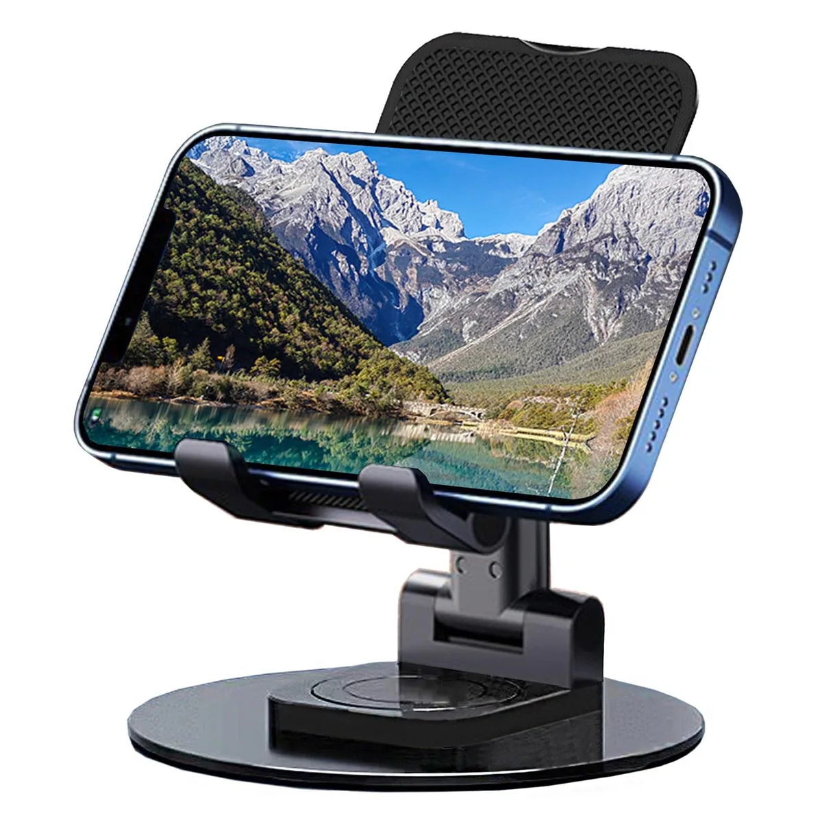 Meetuo Rotatable Phone Stand Black 360° 5.1–6.2in 0.24kg — product photo