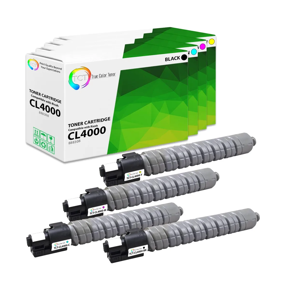 True Color Toner True Color Toner Type 145 4-Pack Toner Cartridges for Ricoh Aficio SP C830 C831 — product photo