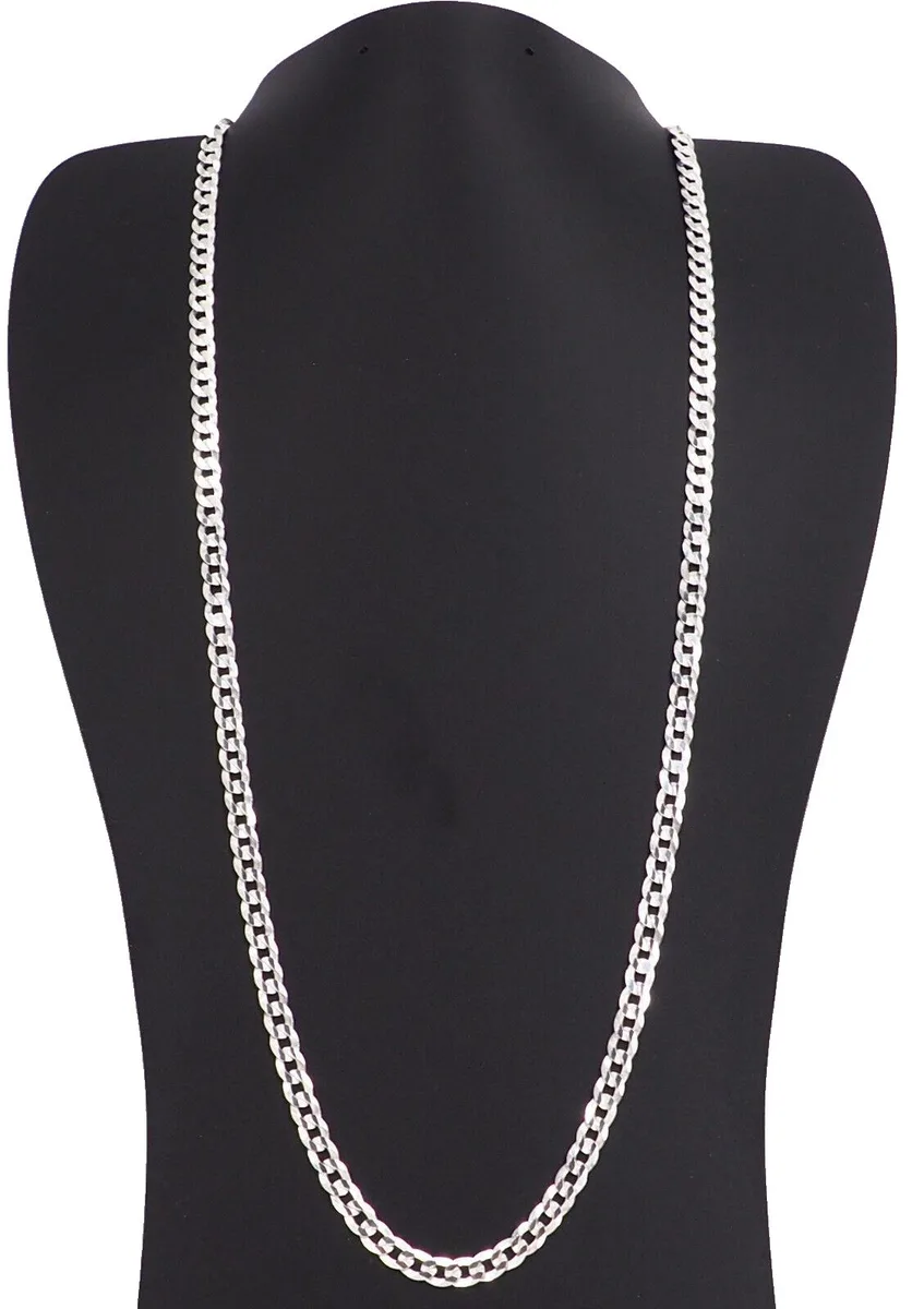 MST MST 925 Sterling Silver 4.8 mm Flat Curb Chain Necklace 24 Inch CURB120-24 — product photo