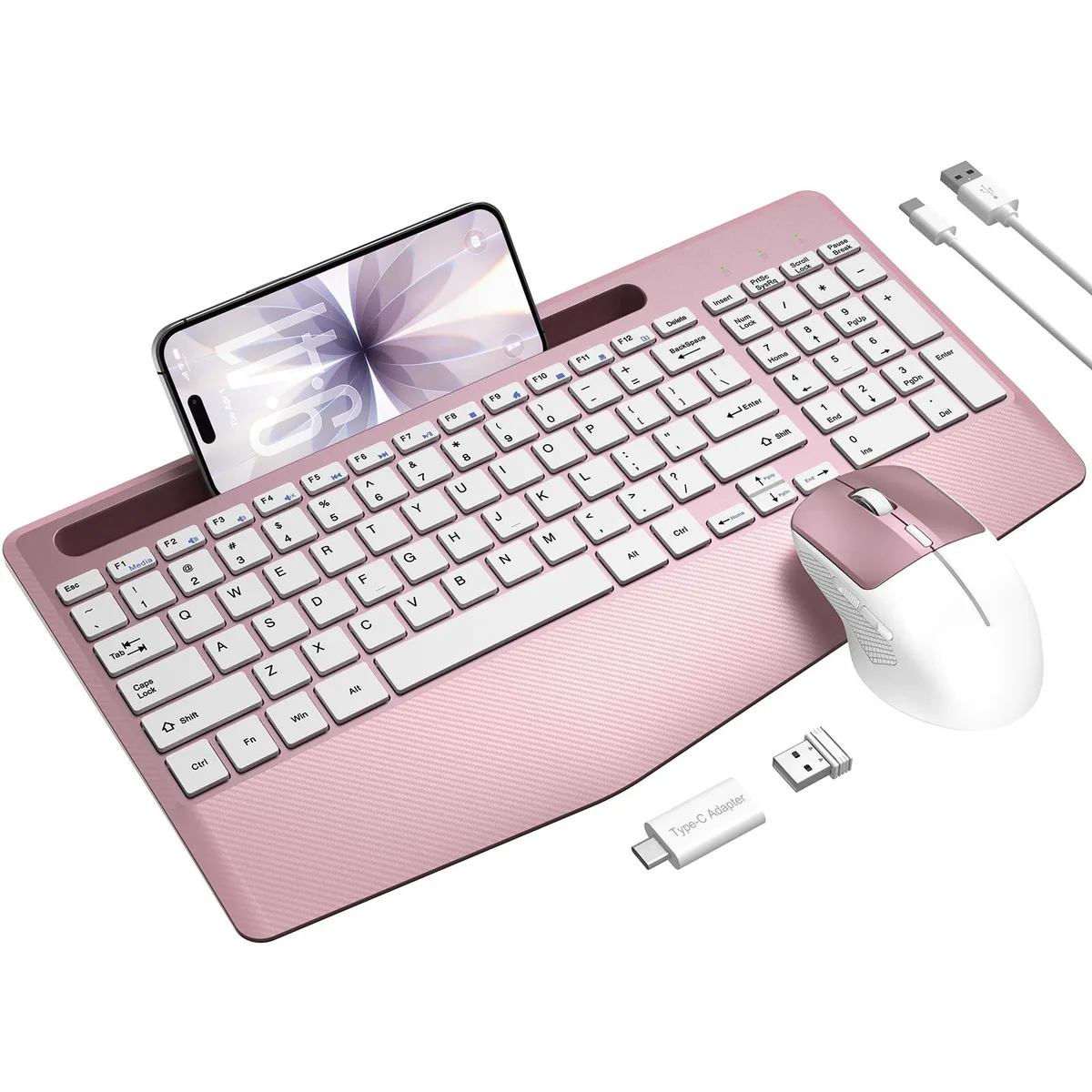 EAYBLLY KG659-02 Keyboard Mouse Combo Rose Gold — product photo
