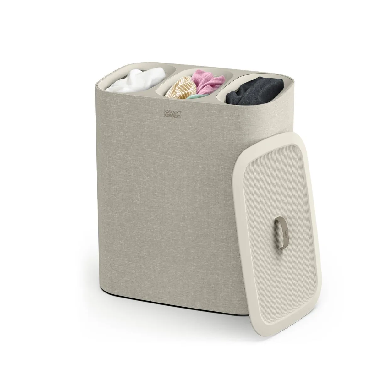Joseph Joseph Tota Trio 90L Laundry Tub Ecru 3 Compartments — product photo