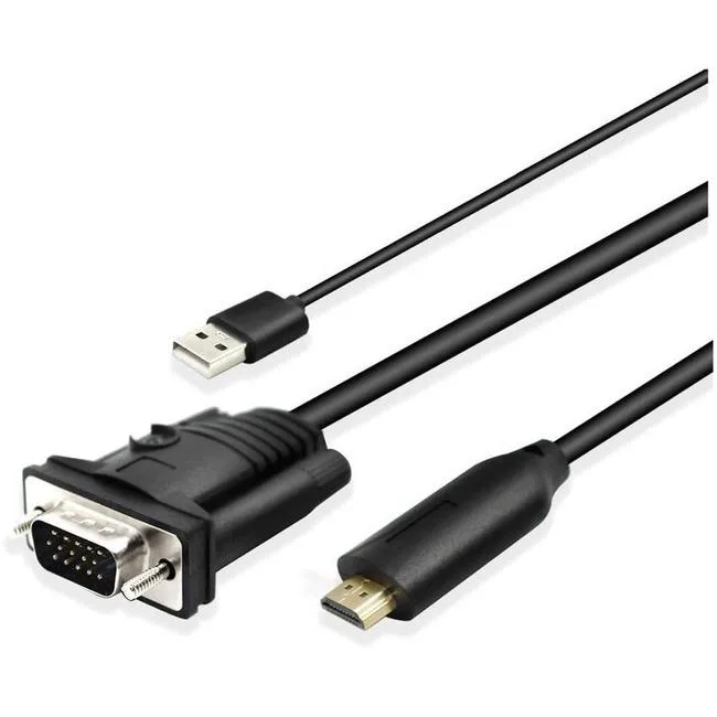 4XEM 4XEM 4XHDMIVGA10FTU 10ft HDMI to VGA adapter cable with USB power — product photo