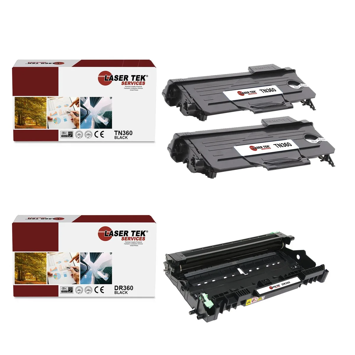 Laser Tek Services Laser Tek Services TN360 &amp; DR360 3PK toner cartridge — product photo