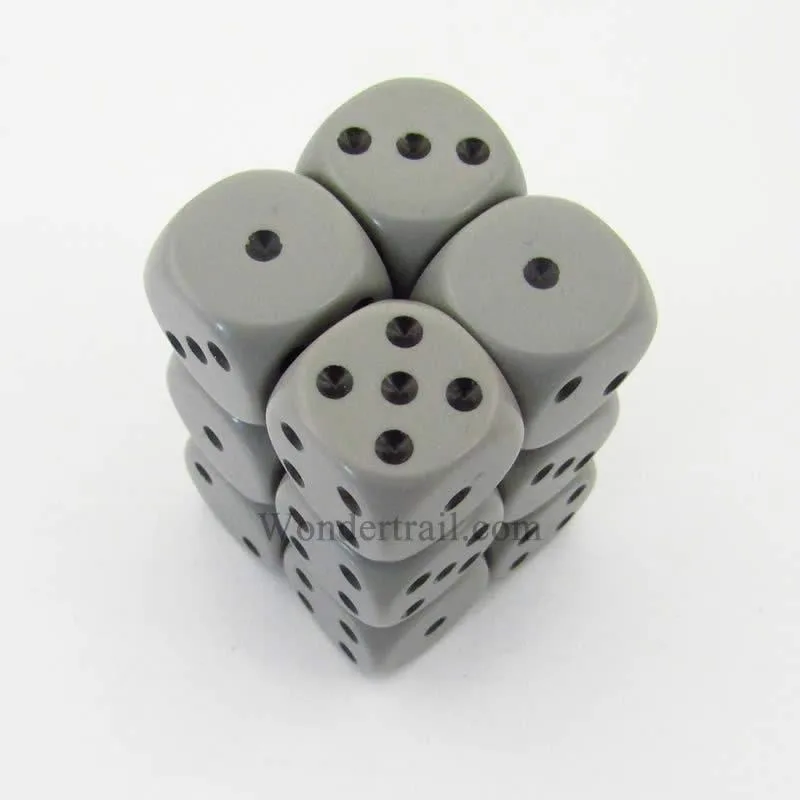 Chessex Chessex d6Cube16mmOP Grey Opaque D6 Dice 16mm Pack of 12 Game — product photo
