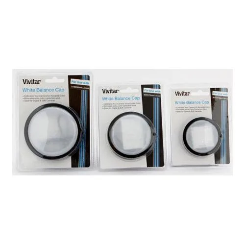 White circular lens cap with three threaded sizes