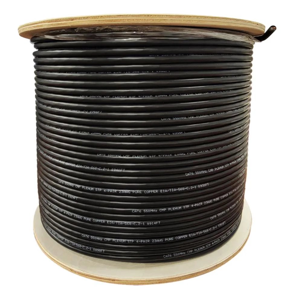 Turnstone Cables Turnstone Cables Cat6 Plenum Shielded F/UTP 1000ft 23AWG 550MHz Black — product photo