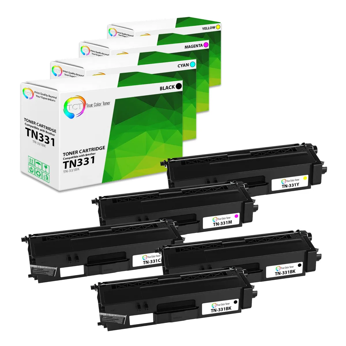 True Color Toner True Color Toner TN-331 5 Pack Toner Cartridges 4 Colors — product photo