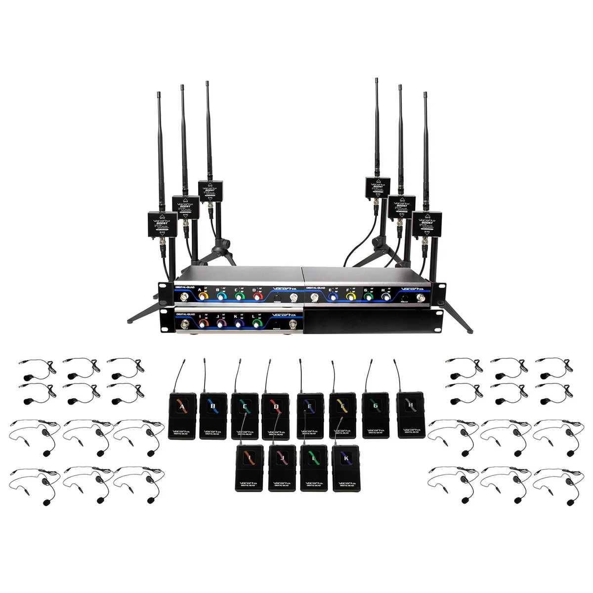 VocoPro VocoPro BOOSTPLAY12 Dual Wireless Mic Antenna 4-mic 600ft — product photo