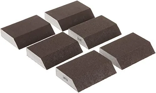 Six rectangular foam blocks with angled edges, light grey, in clear packaging