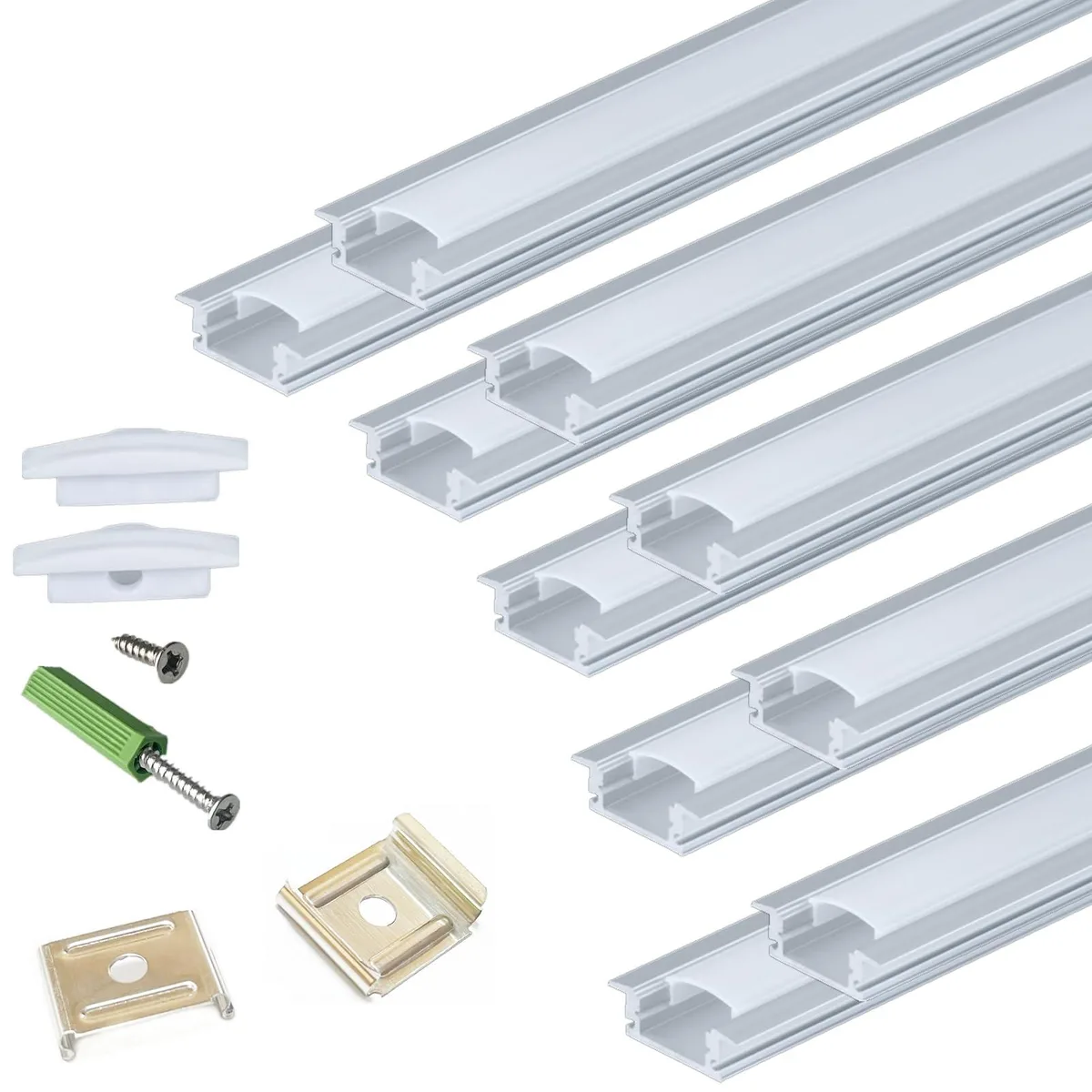  THMOOTHER 23.5X7 LED Channel Kit 10-Pack 6.56FT 23.5x7mm Aluminum Track with Diffuser — product photo
