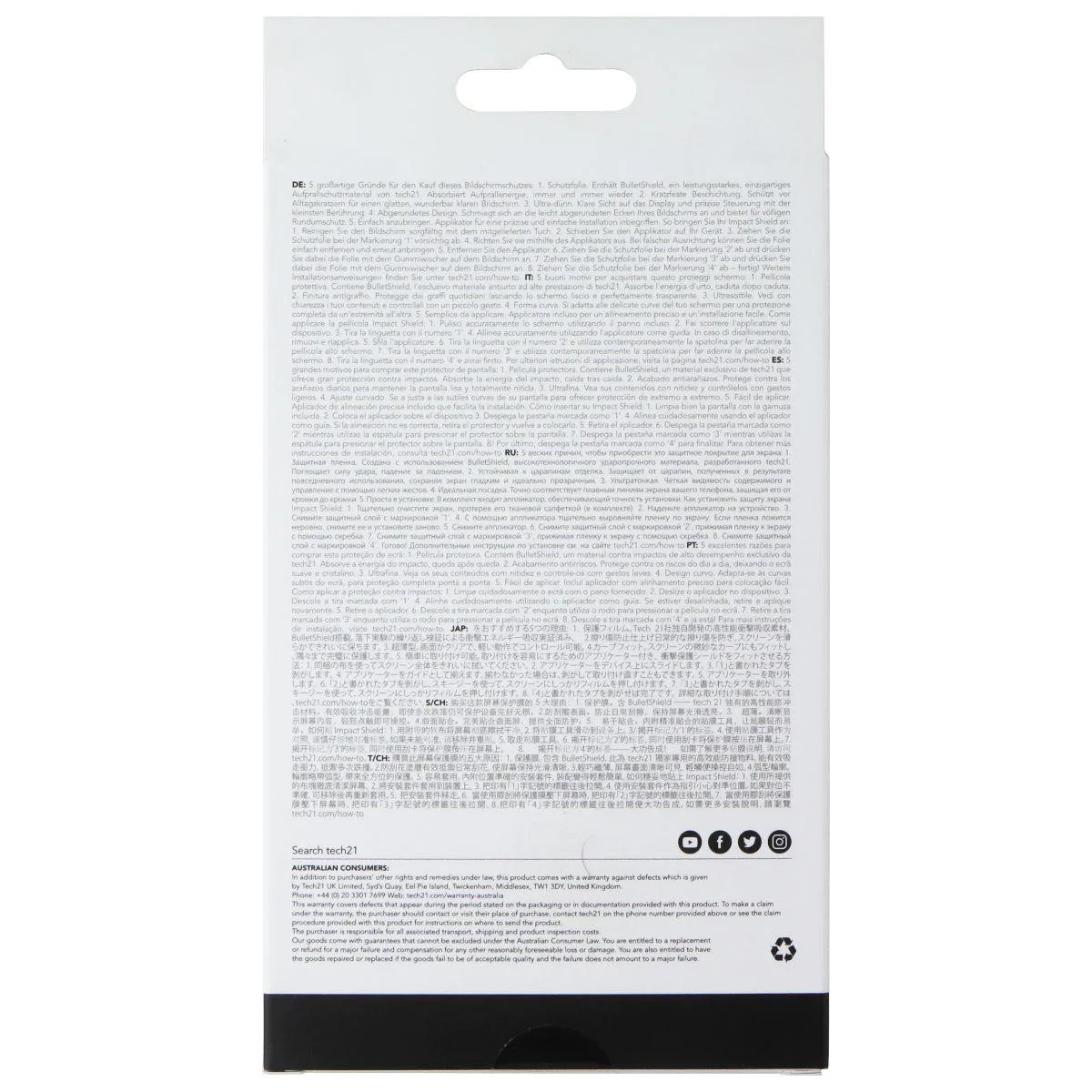 Clear PET screen protector with applicator for Galaxy S10+