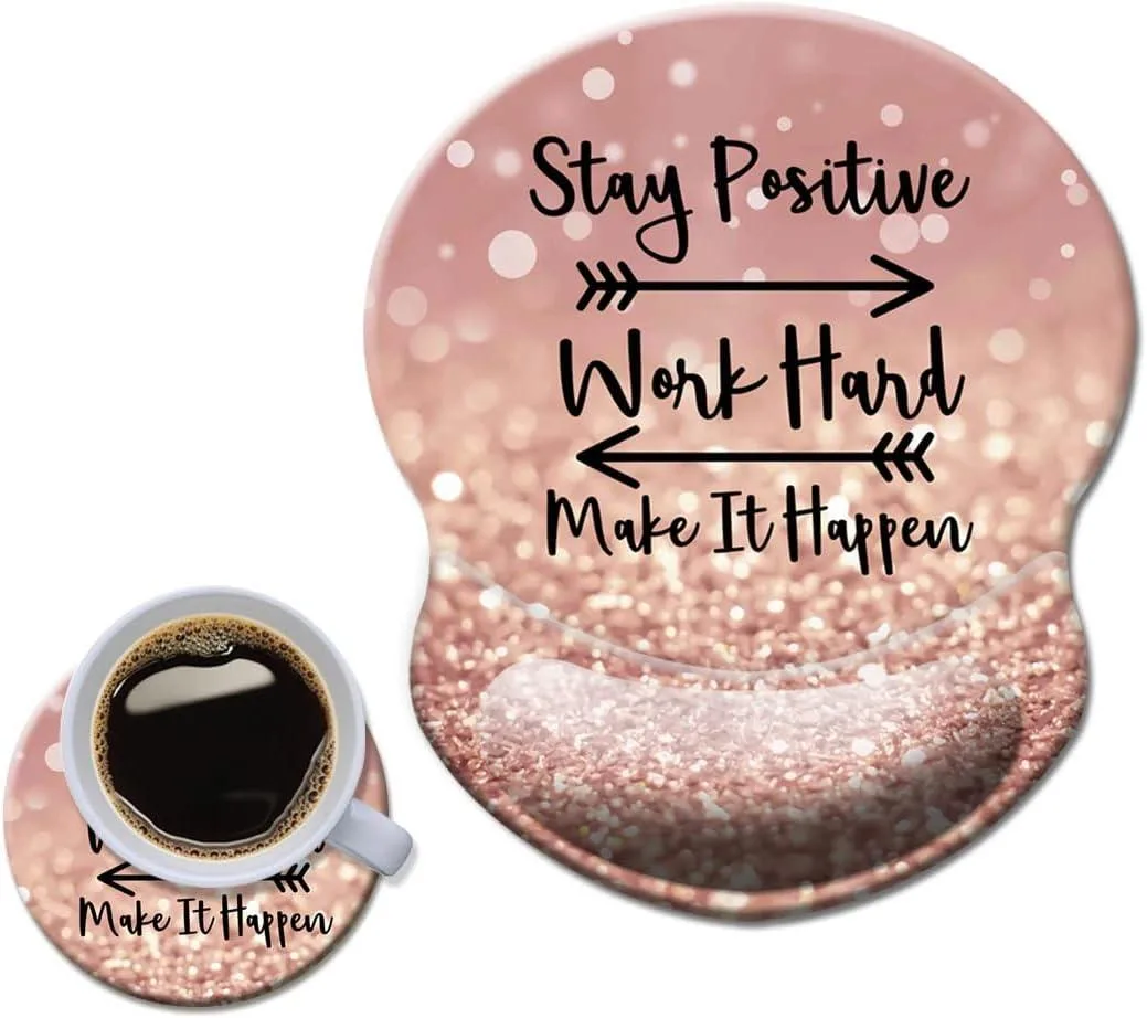 BAOFENG BAOFENG Mouse Pad with Wrist Rest Glitter Quote 220 x 190 x 5 mm — product photo