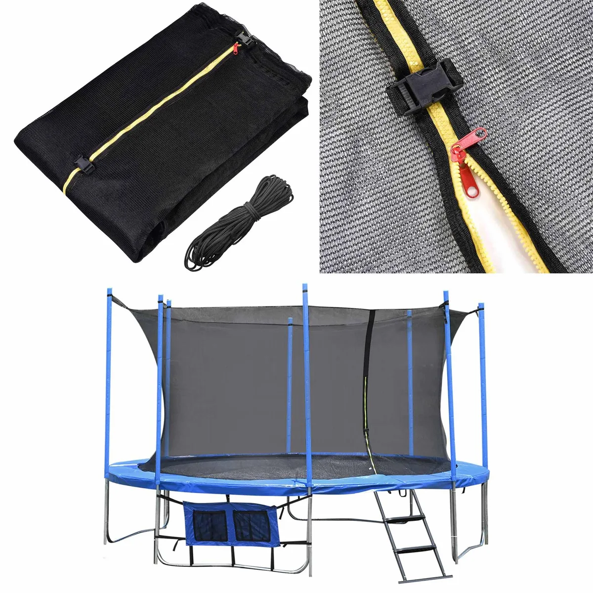 Yescom USA, Inc. Yescom USA, Inc. 09TSN004-15F8P-06 15 ft 8-pole trampoline enclosure net fitness accessory — product photo