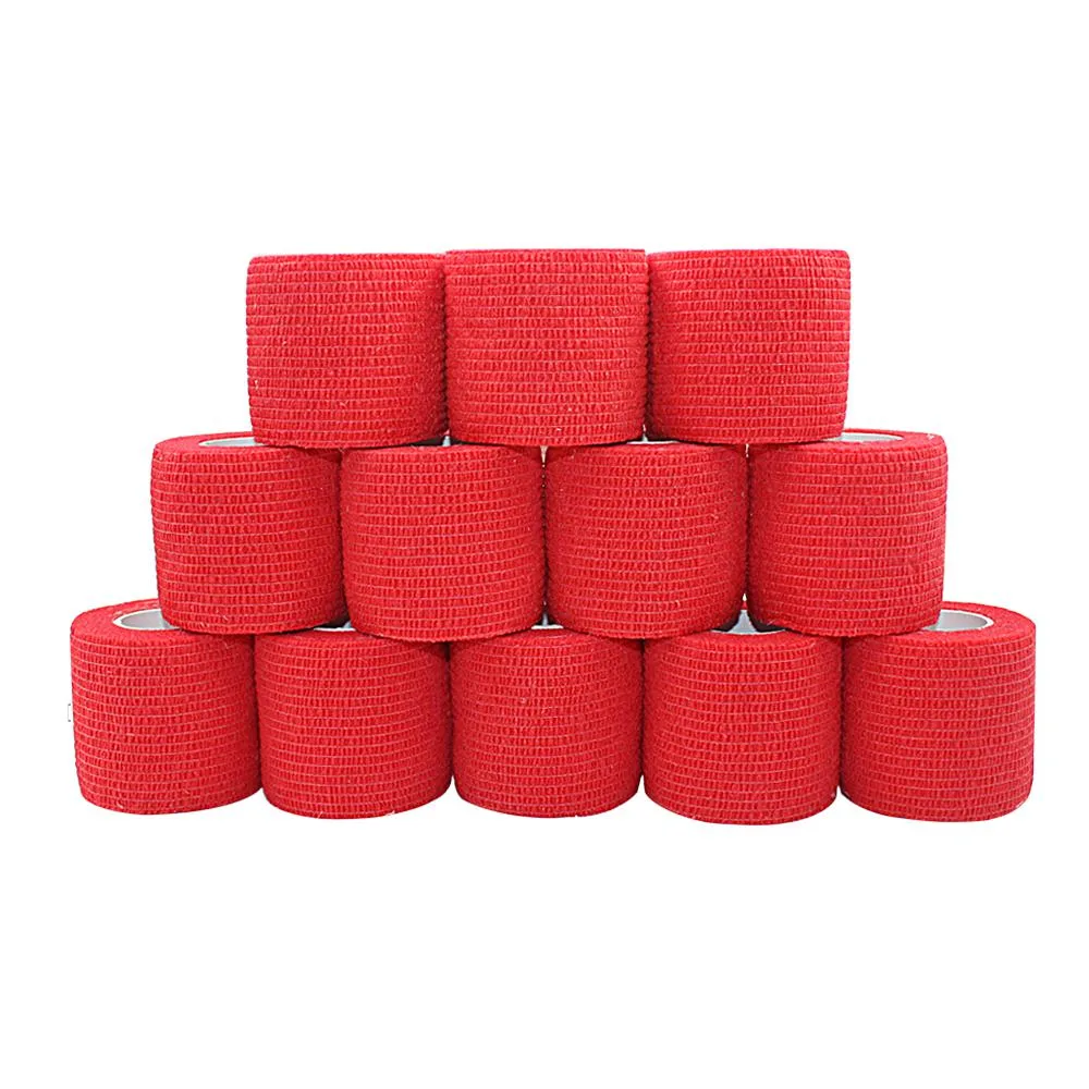 COMOmed COMOmed Self-Adherent Cohesive Bandage Red 12 Rolls 2.5m First Aid — product photo