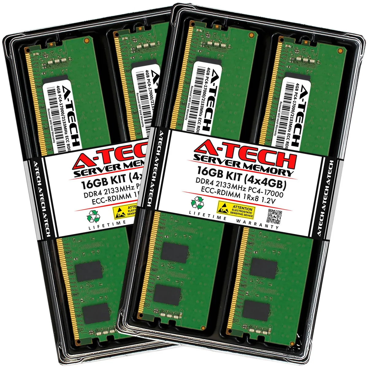 A-Tech A-Tech 16GB (4x4GB) DDR4 2133 ECC RDIMM 1Rx8 CL15 server RAM — product photo