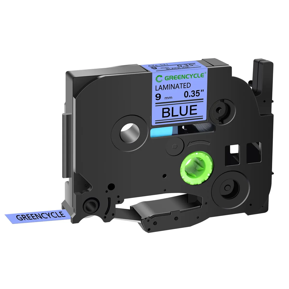 GREENCYCLE GREENCYCLE TZe-521 9mm 0.35" Laminated Black on Blue Label Tape — product photo