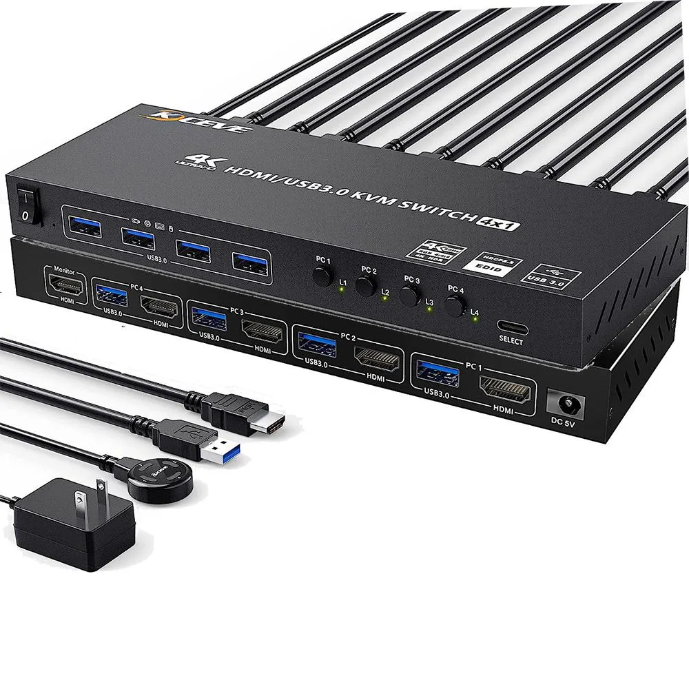AUTYUE AUTYUE 4-Port HDMI KVM Switch 4K 60Hz 2K 120Hz USB 3.0 — product photo