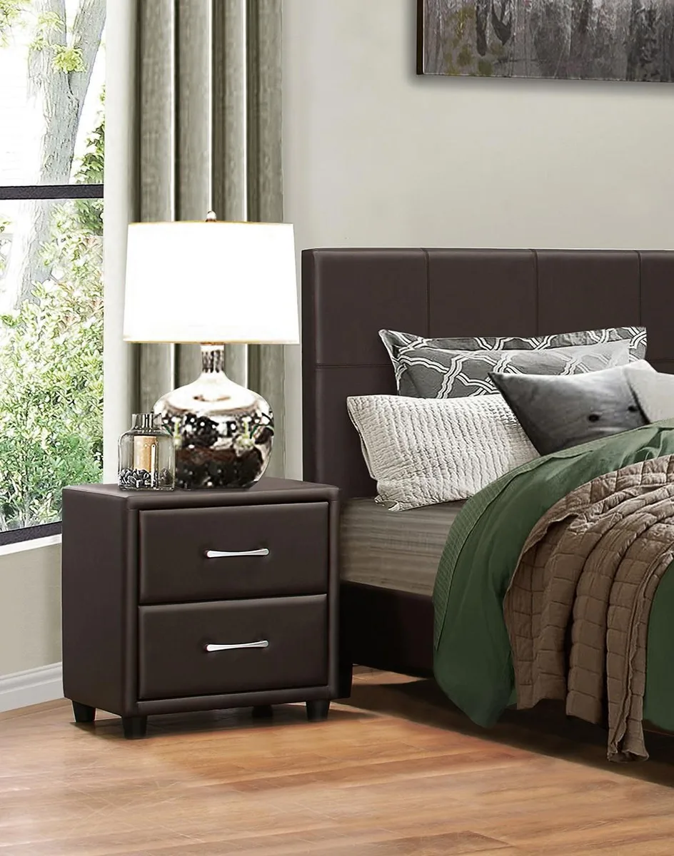 tuphen tuphen Nightstand Dark Brown 21x16x22.25 2 Drawers — product photo