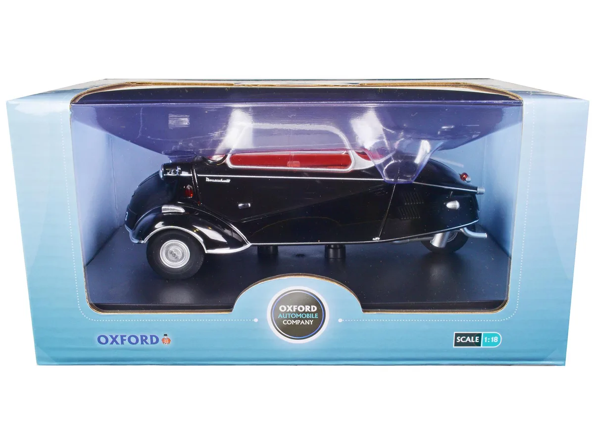Oxford Diecast Oxford Diecast Messerschmitt KR200 Bubble Top Black Red Interior 1/18 Diecast Car — product photo