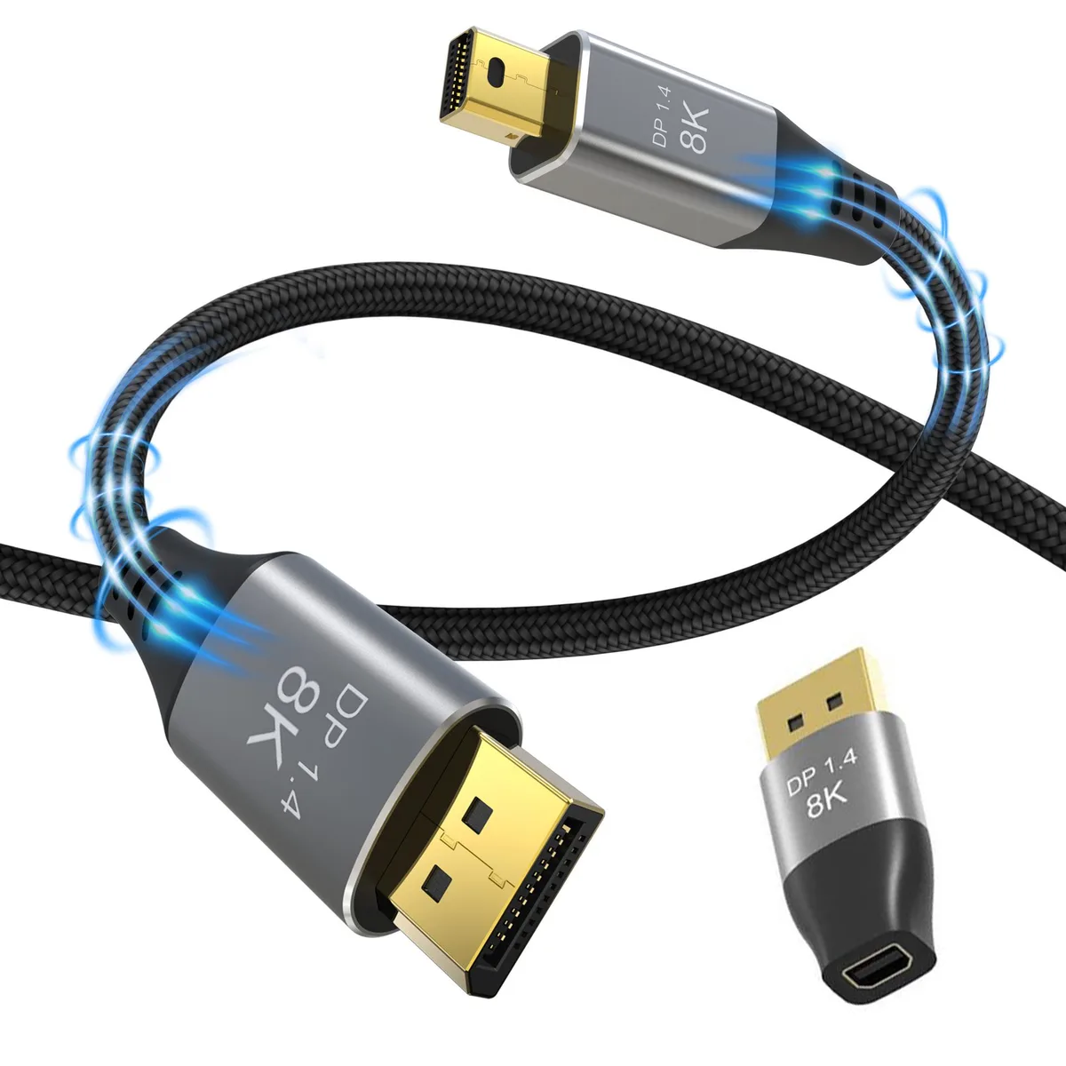 LUOM LUOM TJ-A091 Mini DP to DisplayPort 1.4 Cable 8K 60Hz 10 ft — product photo