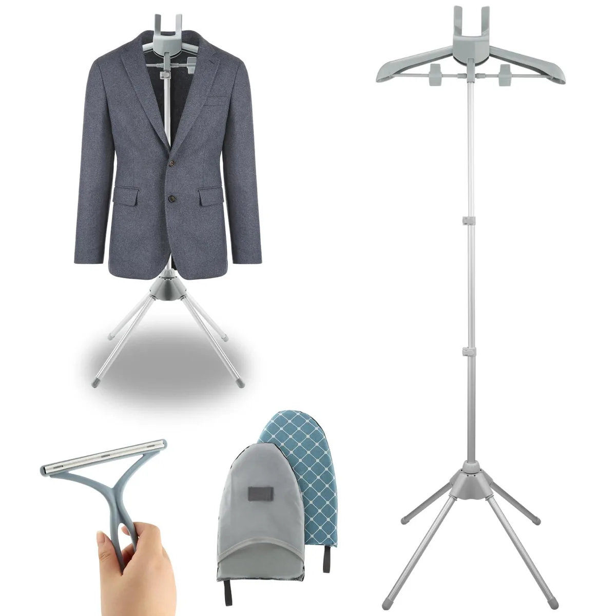 DNBeffulgent DNBeffulgent Steamer Hanger Stand 32-63" 360° Rotating 1.53 lb 22451157 — product photo