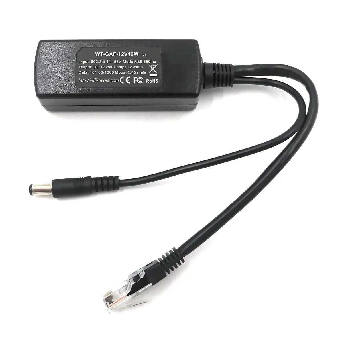  PoE Texas GAF-12v12w 12 V 12 W Gigabit PoE Splitter — product photo