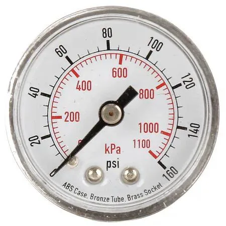 Value Brand Value Brand Pressure Gauge 0-160 psi 1/8 in NPT Center Back — product photo