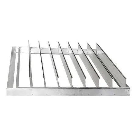 Square galvanised steel frame, aluminium blades, no flange, horizontal mount