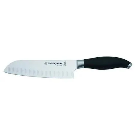 Dexter-Russell 7-inch forged santoku knife with black polyoxymethylene handle