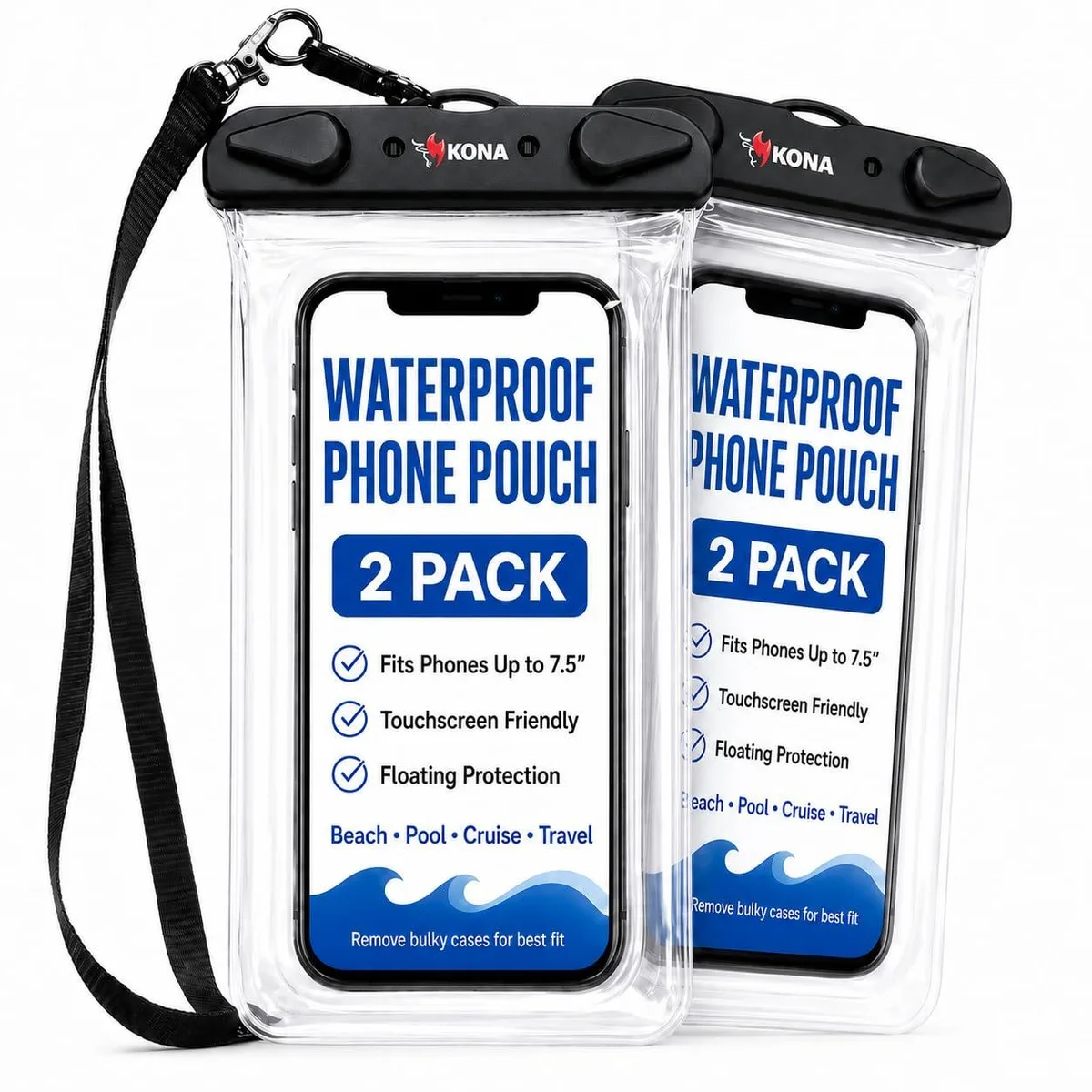 Kona SUBLRG2 Waterproof Phone Pouch 2 Pack 7.5 — product photo