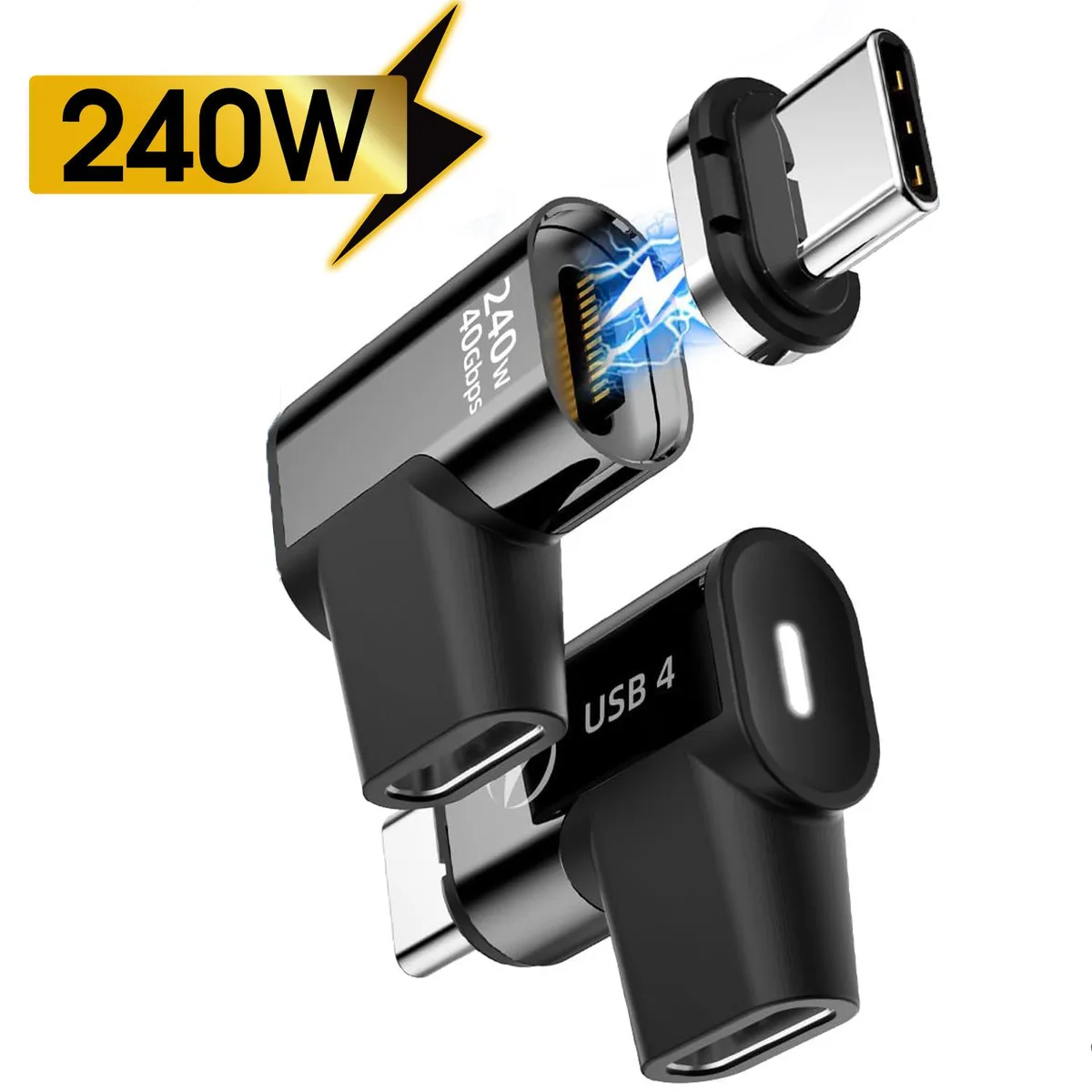 ESTONE ESTONE Magnetic USB-C Adapter Extender 2-pack 240W 40Gbps 8K 60Hz Thunderbolt — product photo