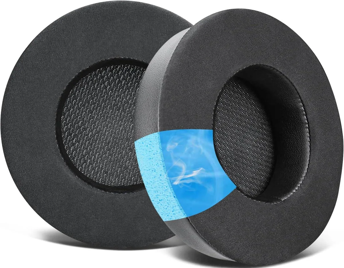 aibileec aibileec Freeze Virtuoso Hybrid Fabric Cooling Gel Earpads for Corsair Virtuoso Black — product photo