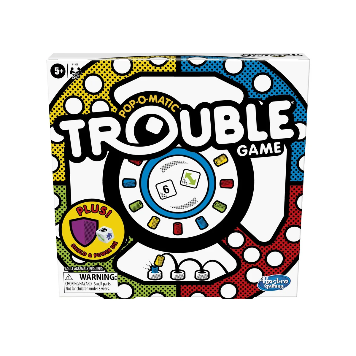  Hasbro Gaming F1358 Trouble Board Game 16 pawns — product photo