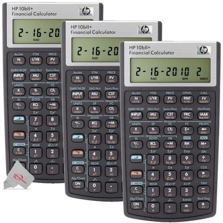 HP HP 10bII+ Financial Calculator Black Three Packs — product photo