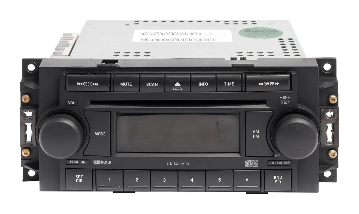 1 Factory Radio 1 Factory Radio P05091175AA receiver 2006-2010 Chrysler PT Cruiser AM FM 6 Disc CD MP3 — product photo